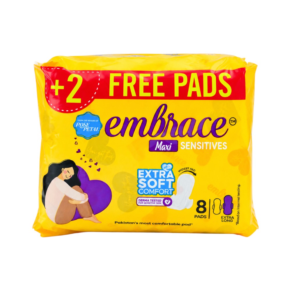 EMBRACE SENSITIVES MAXI EXTRA LONG 8+2 PROMO PACK