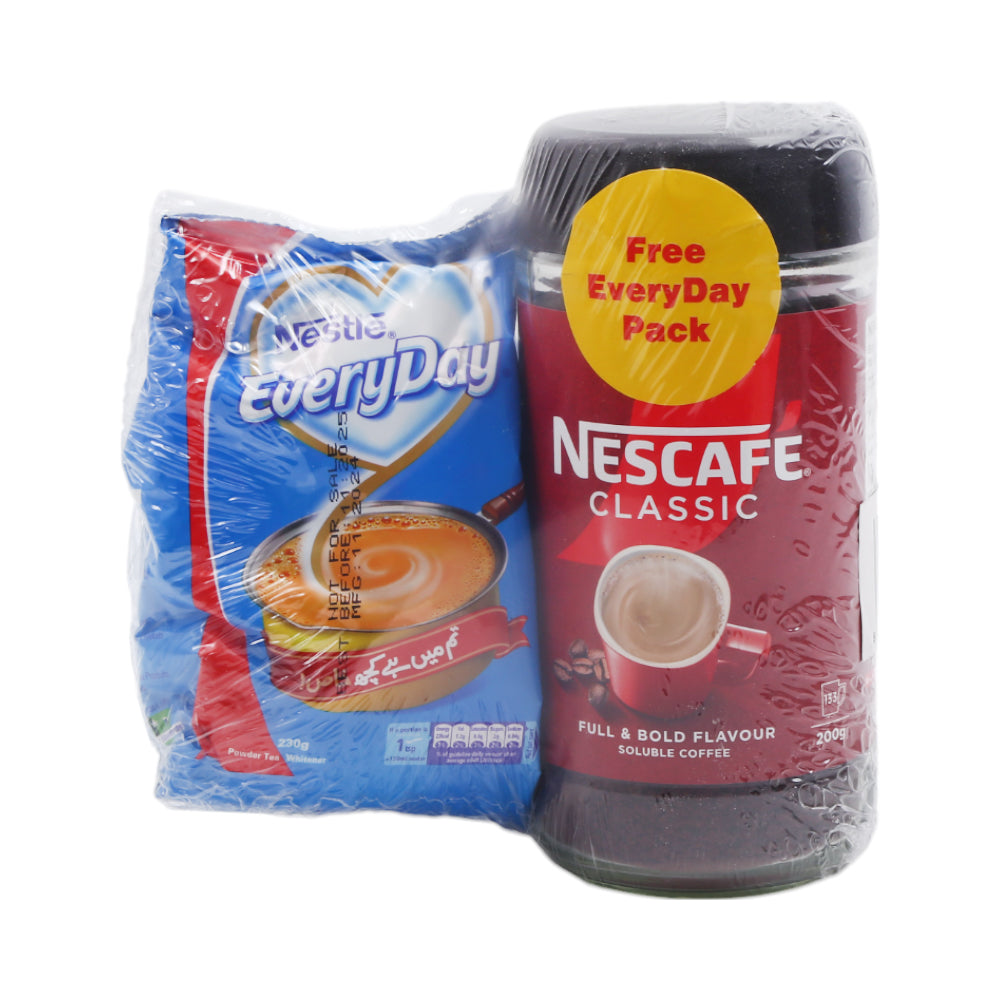 NESCAFE CALSSIC COFFEE 200GM WITH NESLTE EVERYDAY PROMO PACK