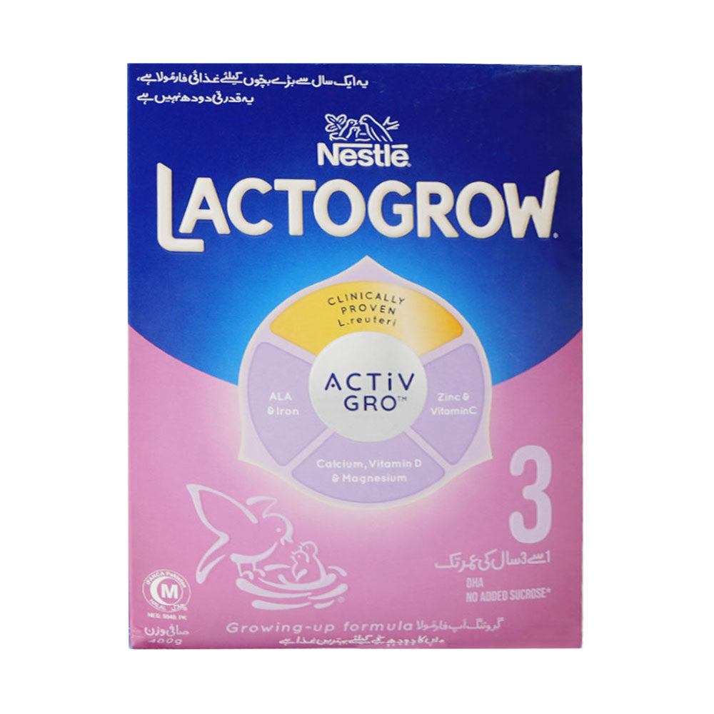 NESTLE LACTOGROW 3 MILK POWDER GENTLE GROW 400 GM