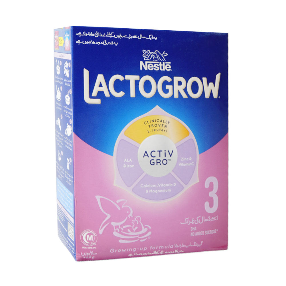 NESTLE LACTOGROW 3 MILK POWDER GENTLE GROW 400 GM