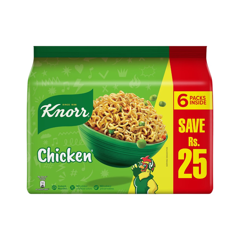 KNORR NOODLES CHICKEN PROMO PACK 1X6 300 GM