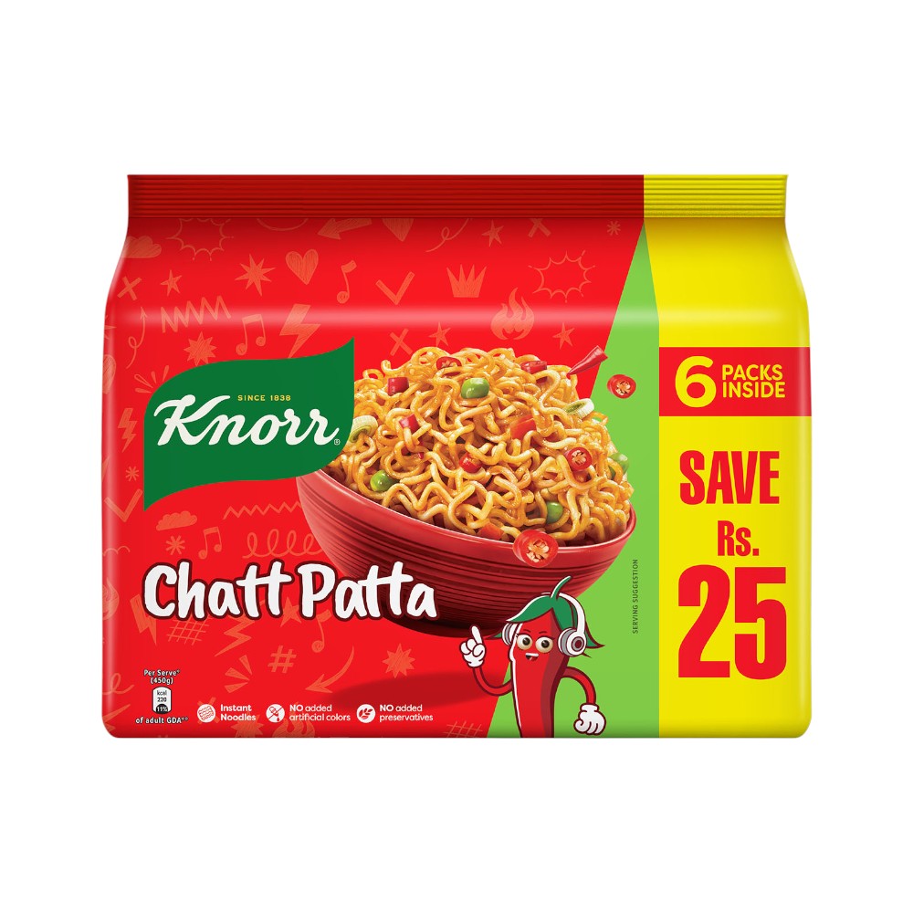 KNORR NOODLES CHATPATTA PROMO PACK 1X6 300 GM
