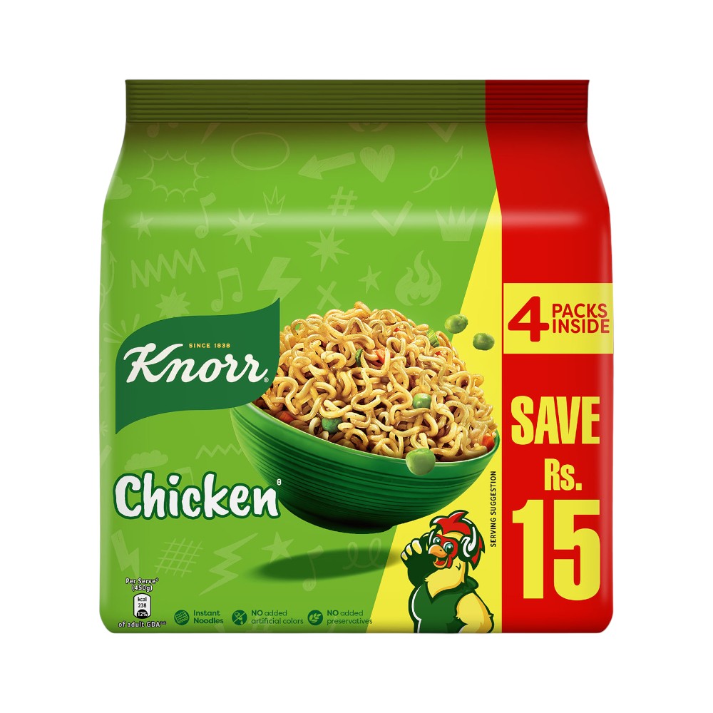 KNORR NOODLES CHICKEN PROMO PACK 1X4 200 GM