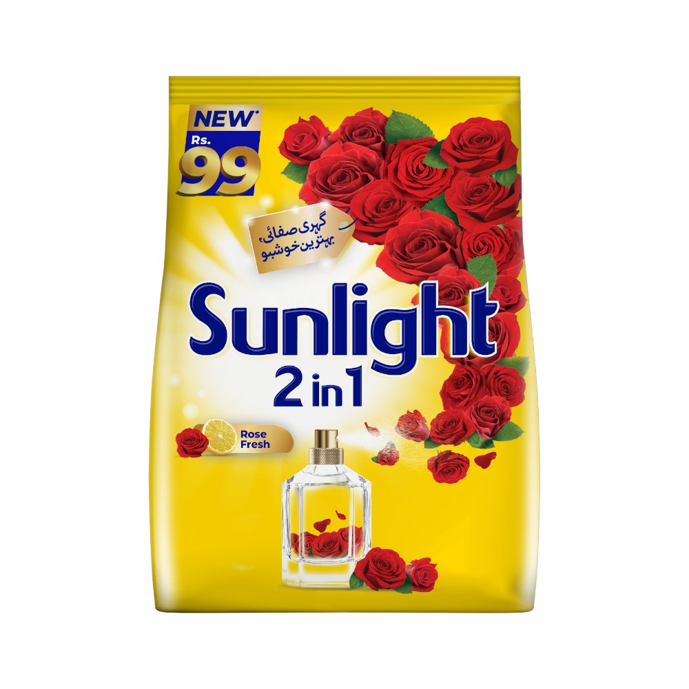 SUNLIGHT WASHING POWDER ROSE FRESH 2IN1 390 GM