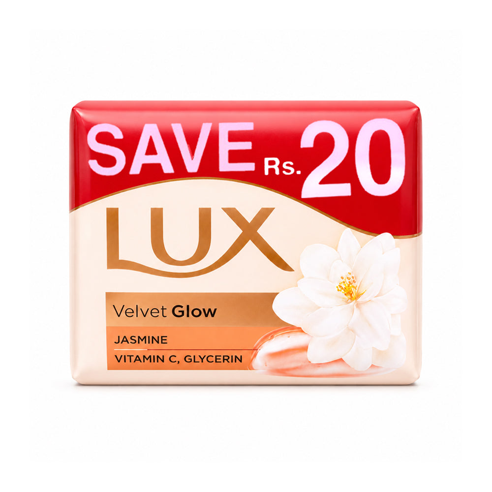 LUX SOAP VELVET GLOW JASMINE & VIT E 3X98 GM PROMO PACK