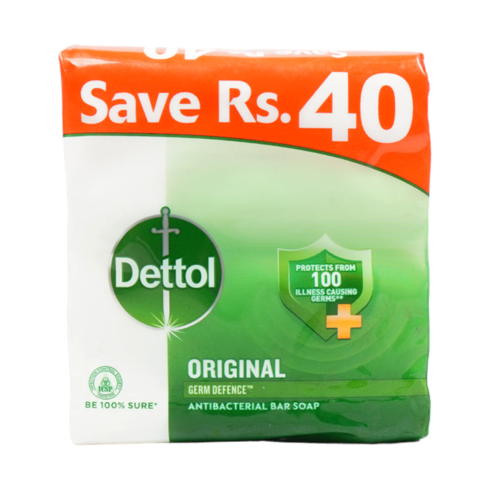 DETTOL ANTIBACTERIAL SOAP ORIGINAL SAVE RS: 40 4X105GM
