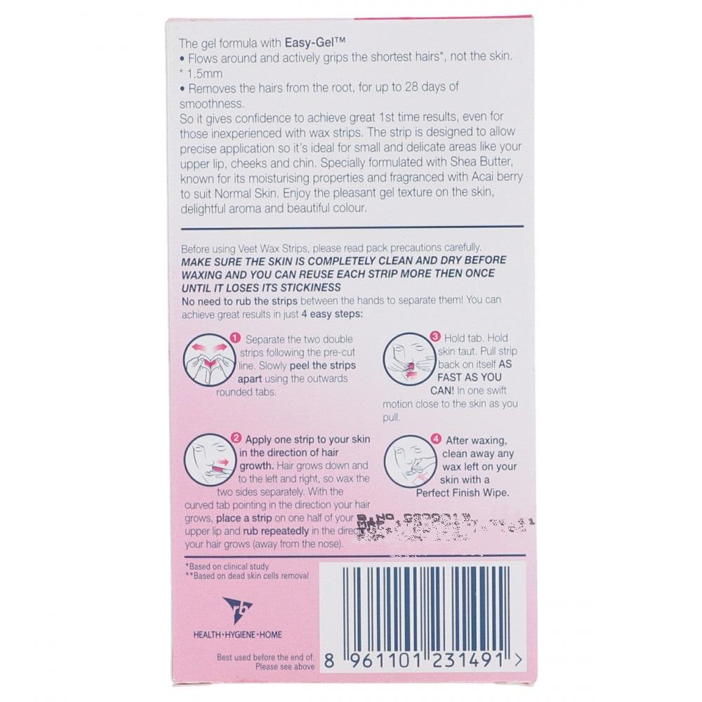 VEET FACE WAX STRIPS NORMAL SKIN 8PCS