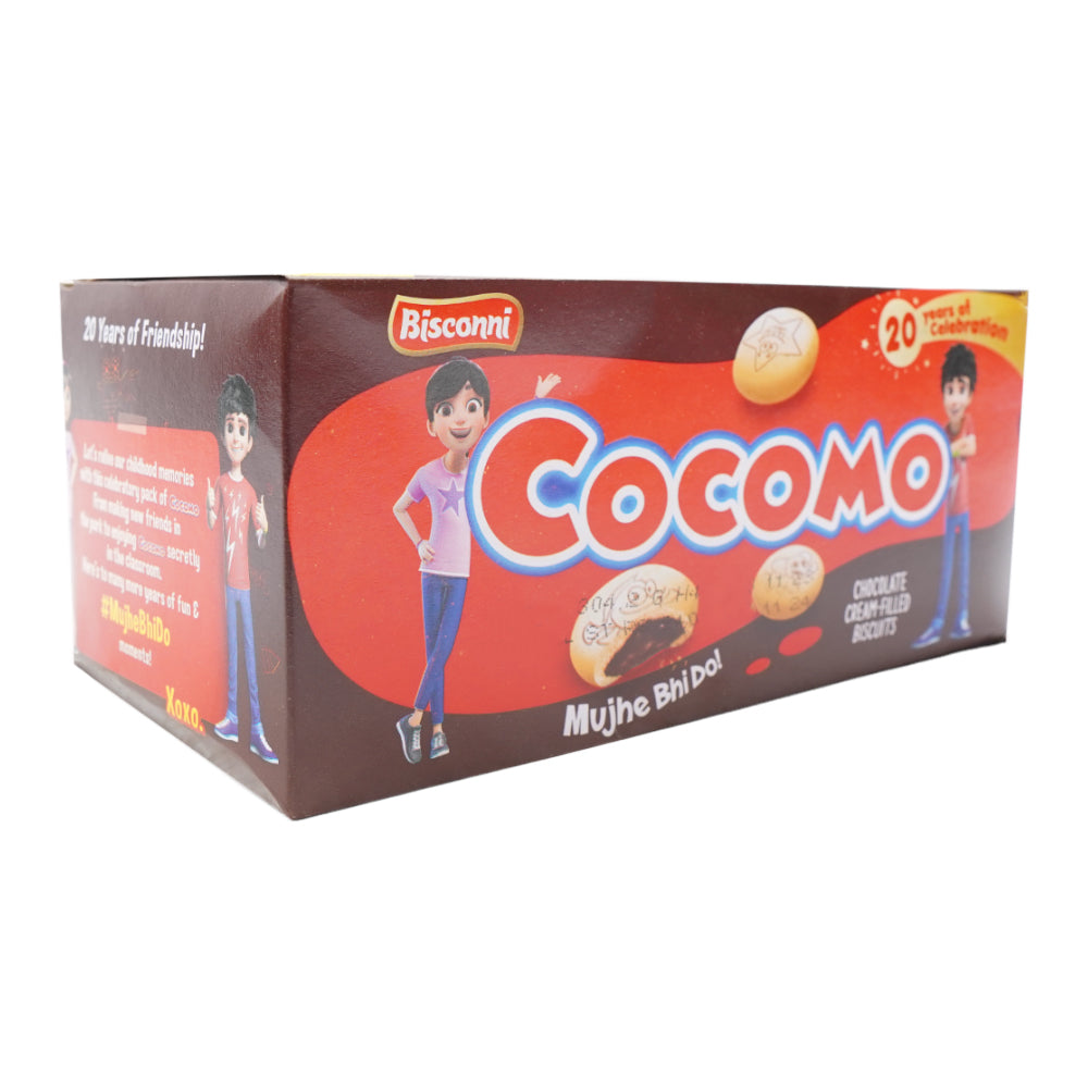 BISCONNI COCOMO CHOCOLATE BISCUIT SNACK PACK 18 GM-BOX