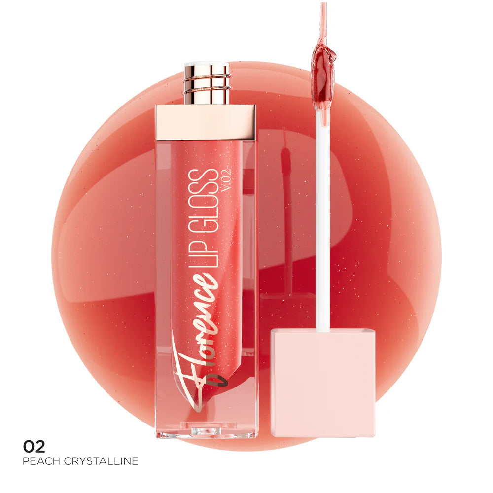 FLORENCE V.02 LIP GLOSS-02 PEACH CRYSTALLINE
