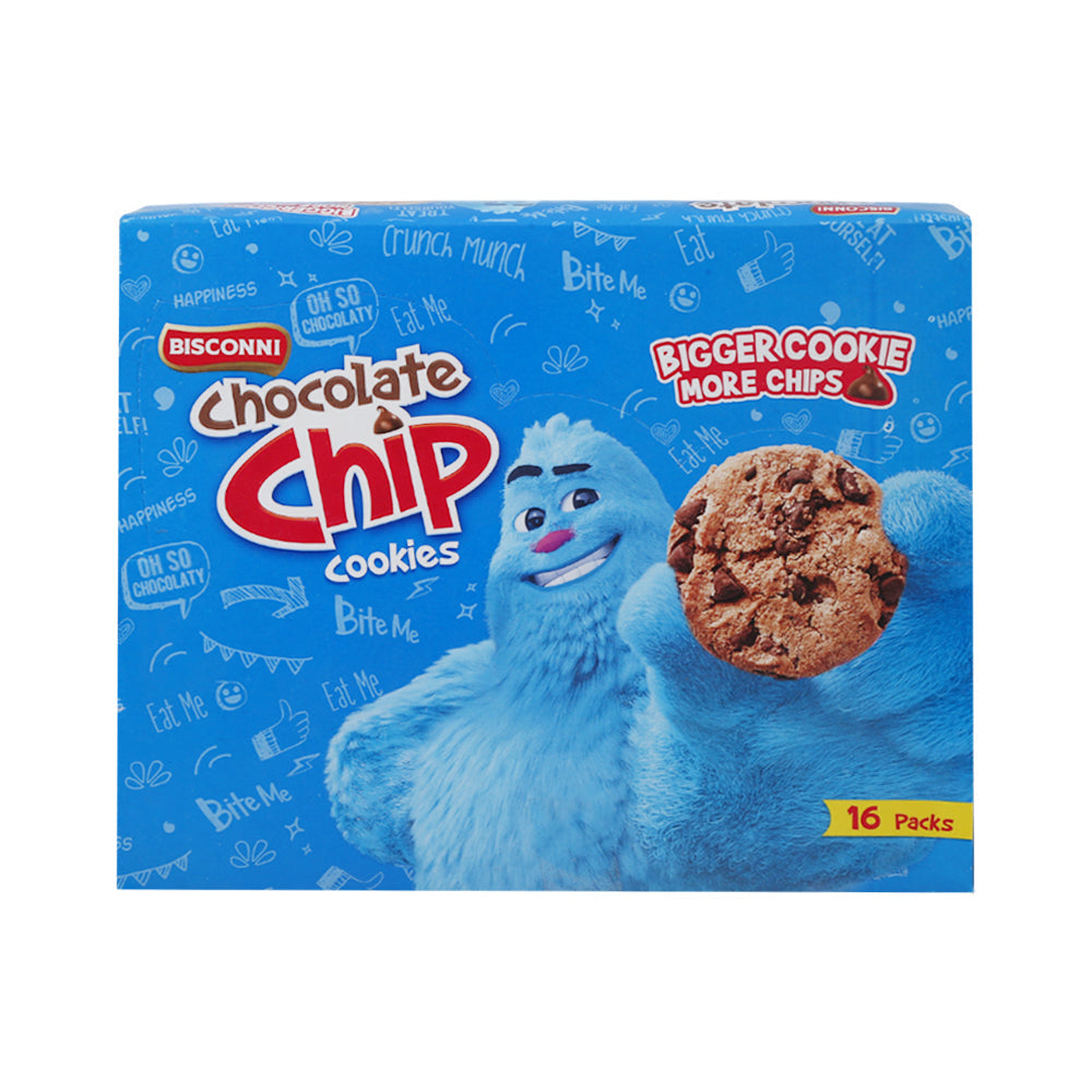 BISCONNI CHOCOLATE CHIP BISCUIT SNACK PACK 21 GM BOX 16PC
