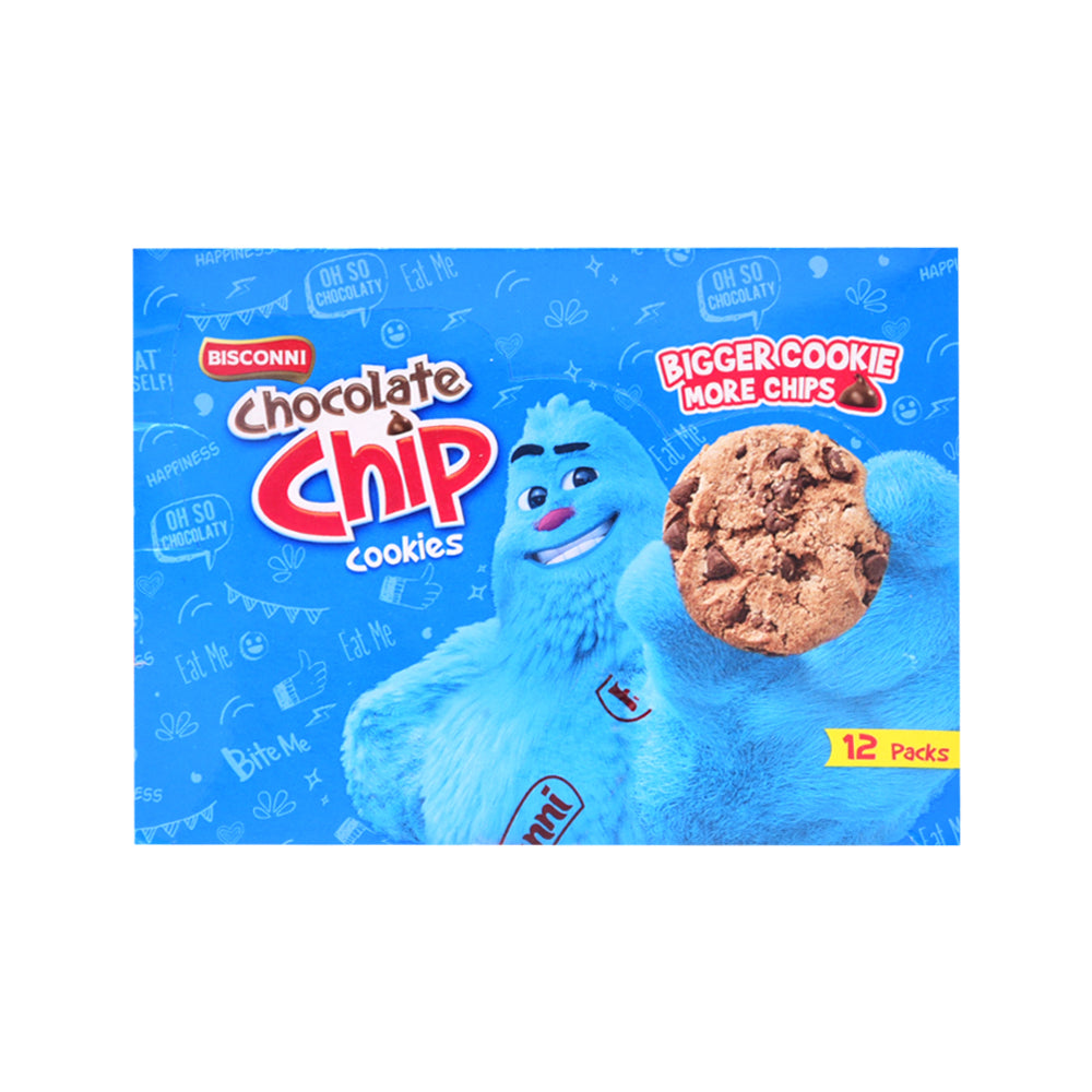 BISCONNI CHOCOLATE CHIP COOKIES HALF ROLL 46.8 GM 12PC BOX