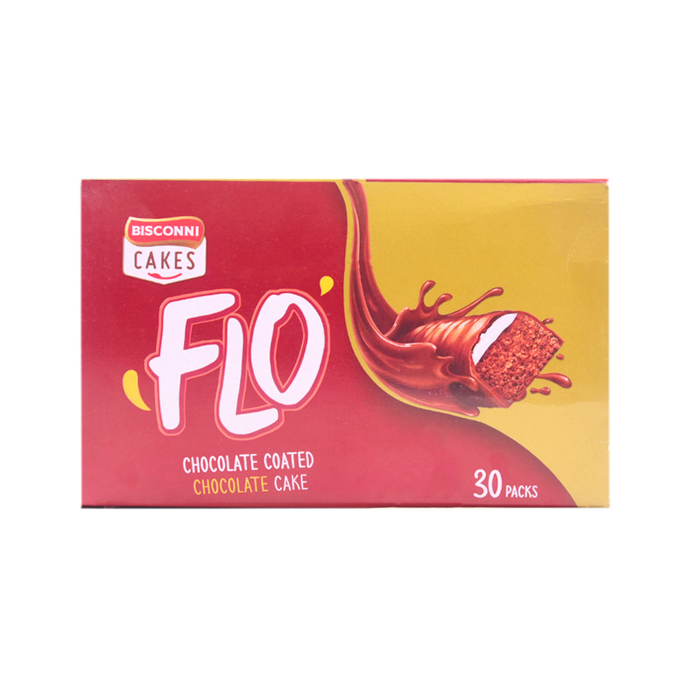 BISCONNI FLO CHOCOLATE COATED CAKE CHOCOLATE 8.3GM BOX 30PC