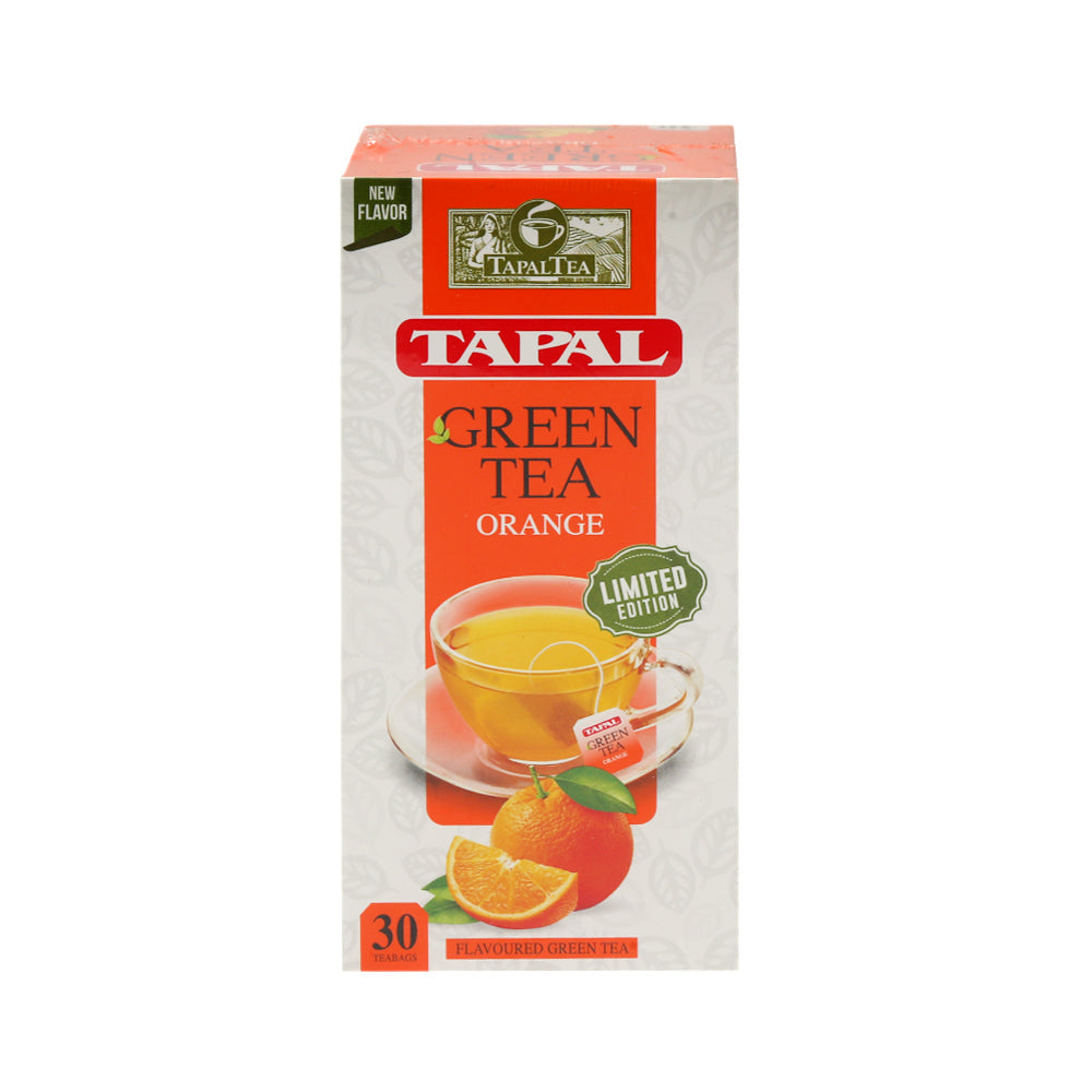 TAPAL GREEN TEA BAGS ORANGE FLAVOUR 45 GM