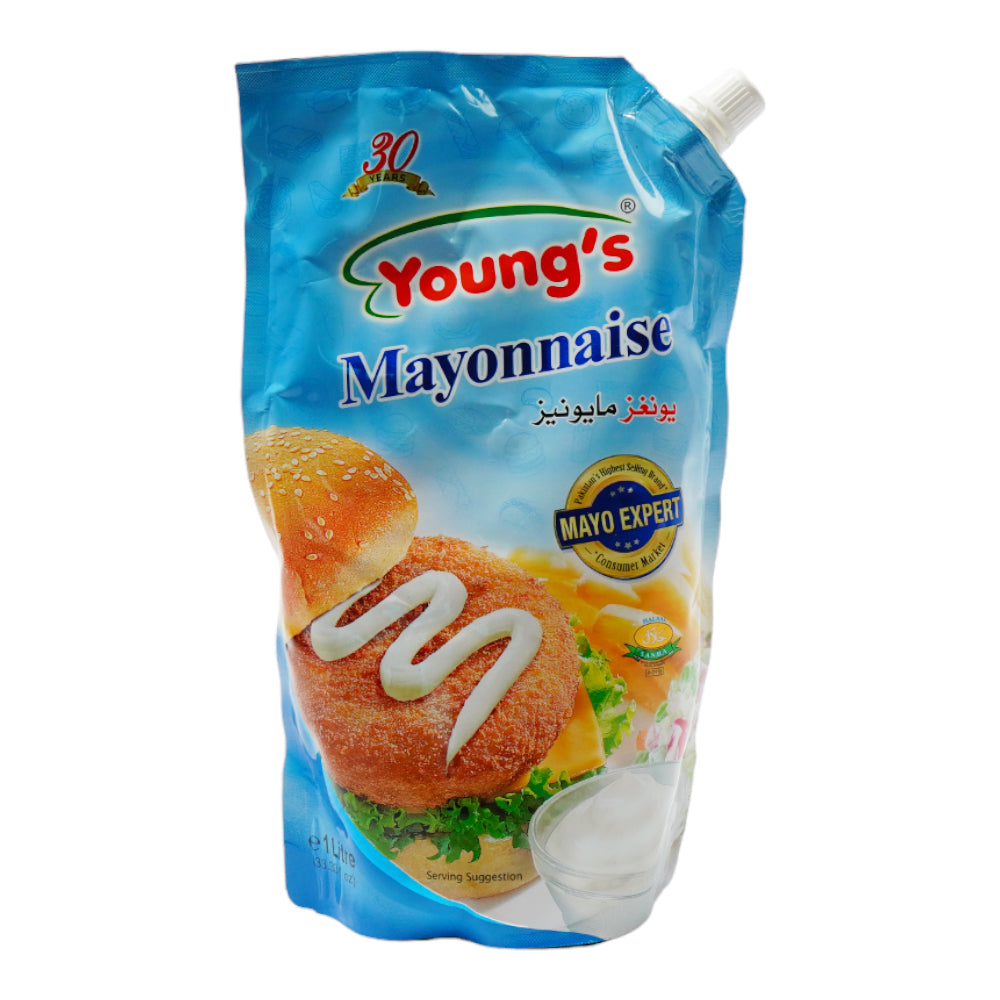 YOUNGS FRENCH MAYONNAISE POUCH 1 LTR