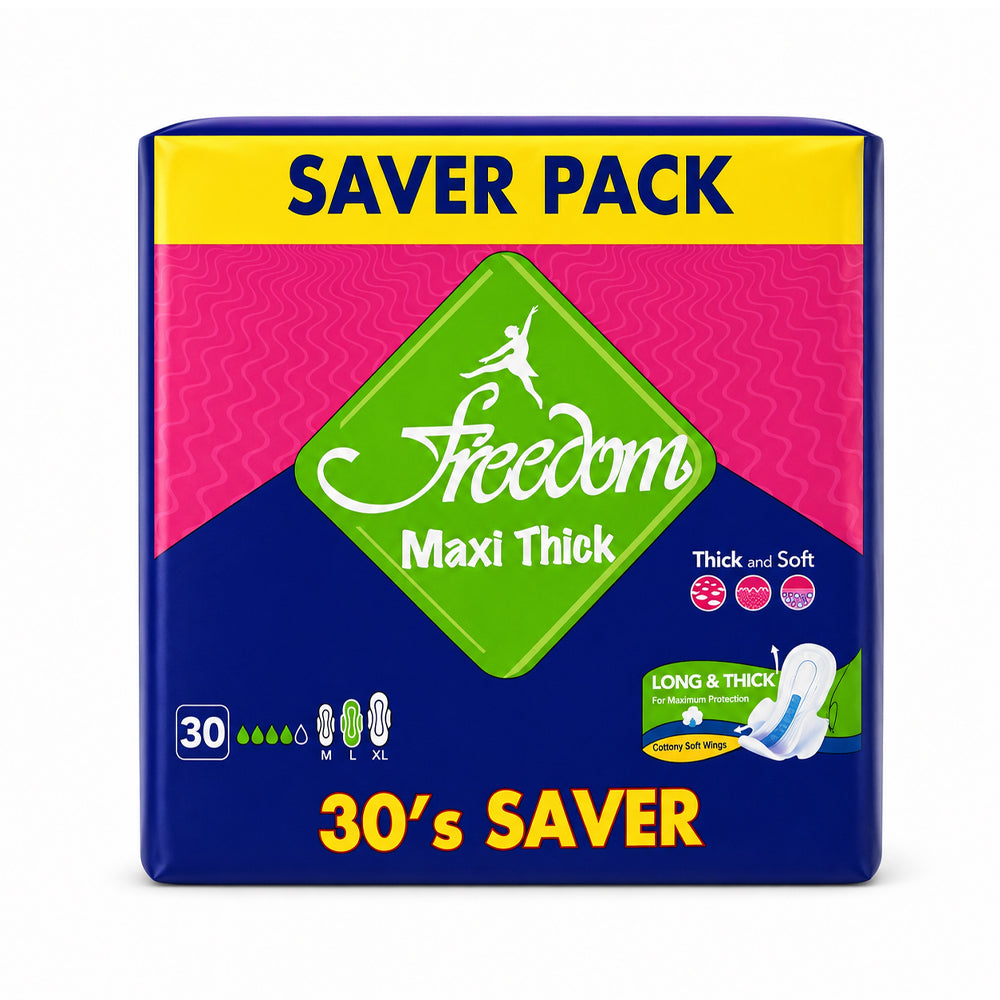 FREEDOM SANITARY PADS MAXI THICK LONG 30 SAVER PACK