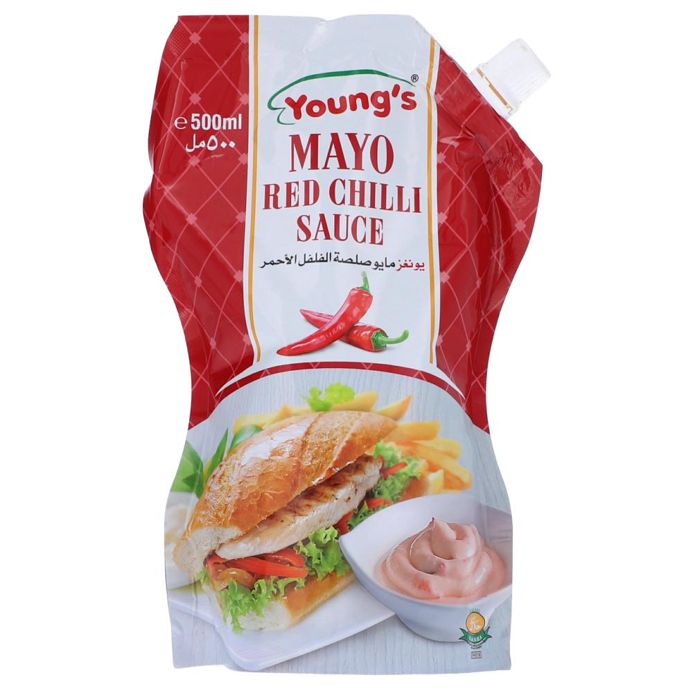 YOUNGS MAYO RED CHILLI POUCH 500 ML
