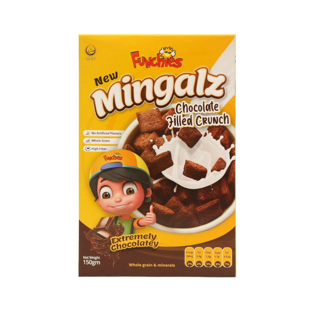 FUNCHIES MINGALZ CEREAL CHOCOLATE FILLED CRUNCH 150 GM