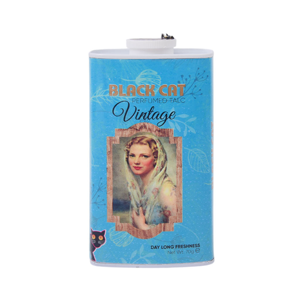 BLACK CAT PERFUMED TALC VINTAGE DAY LONG FRESHNESS 70GM