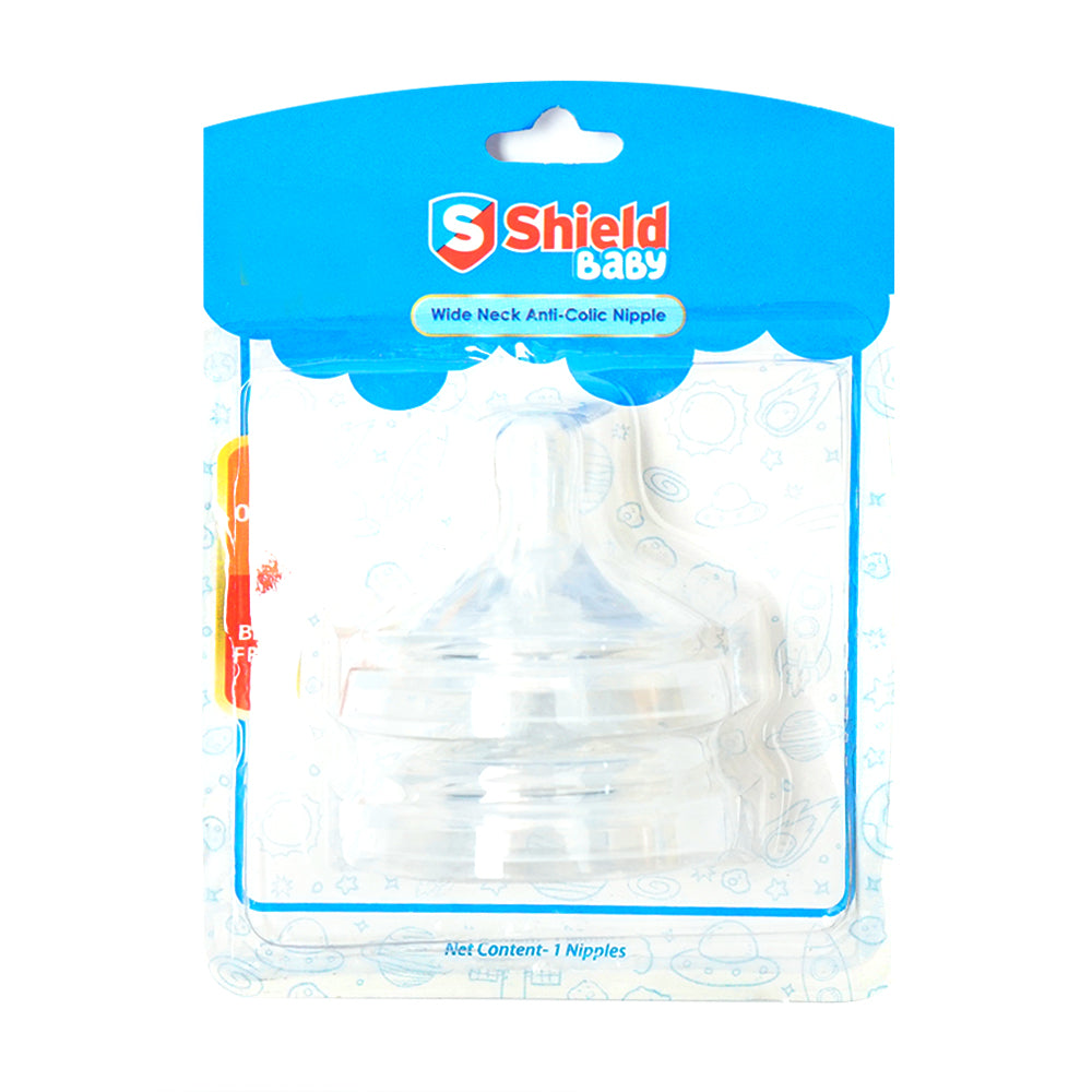 SHIELD WIDE NECK ANTICOLIC NIPPLE  6+ MONTHS  Fast FLOW 2PCS