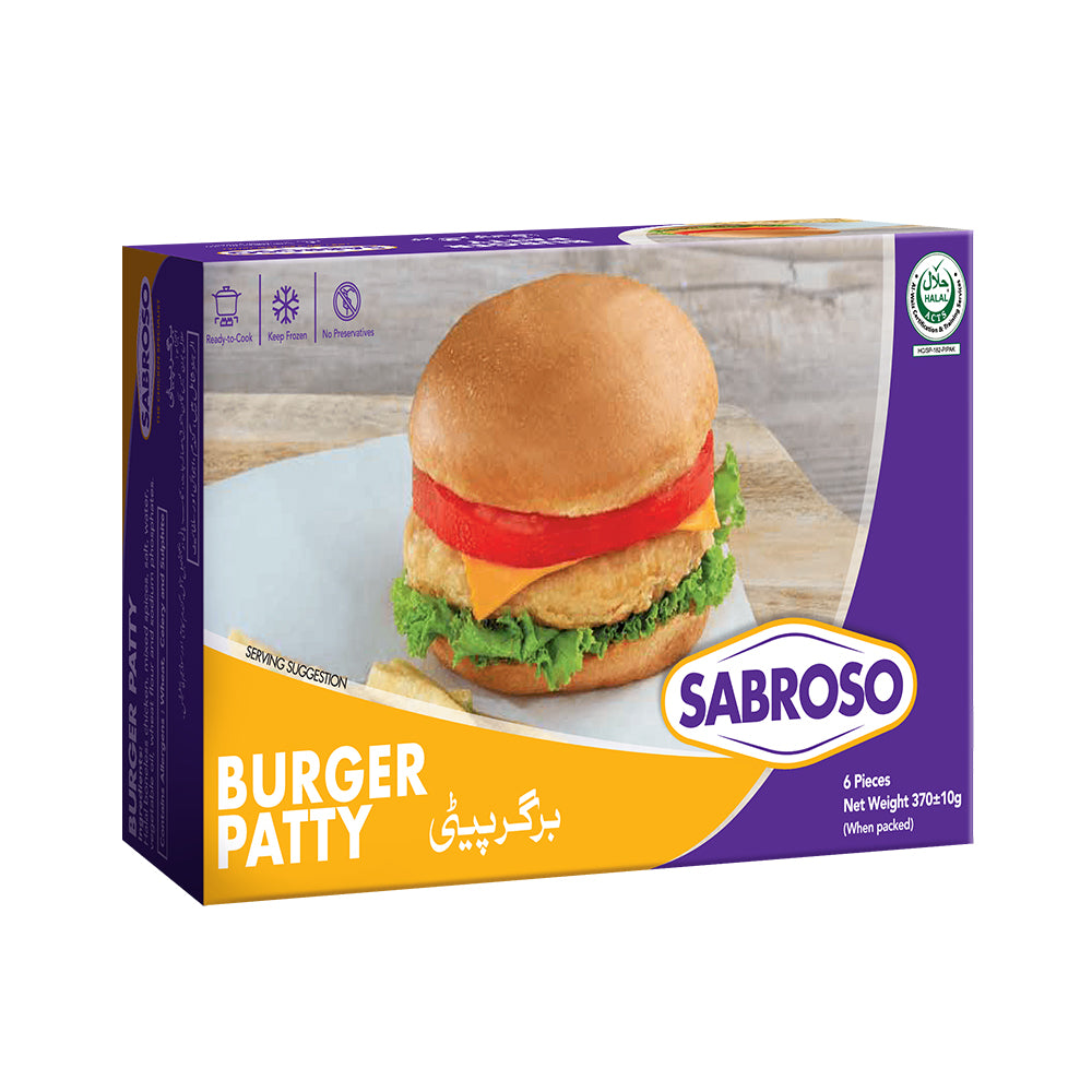 SABROSO BURGER PATTY 6 PCS 370 GM