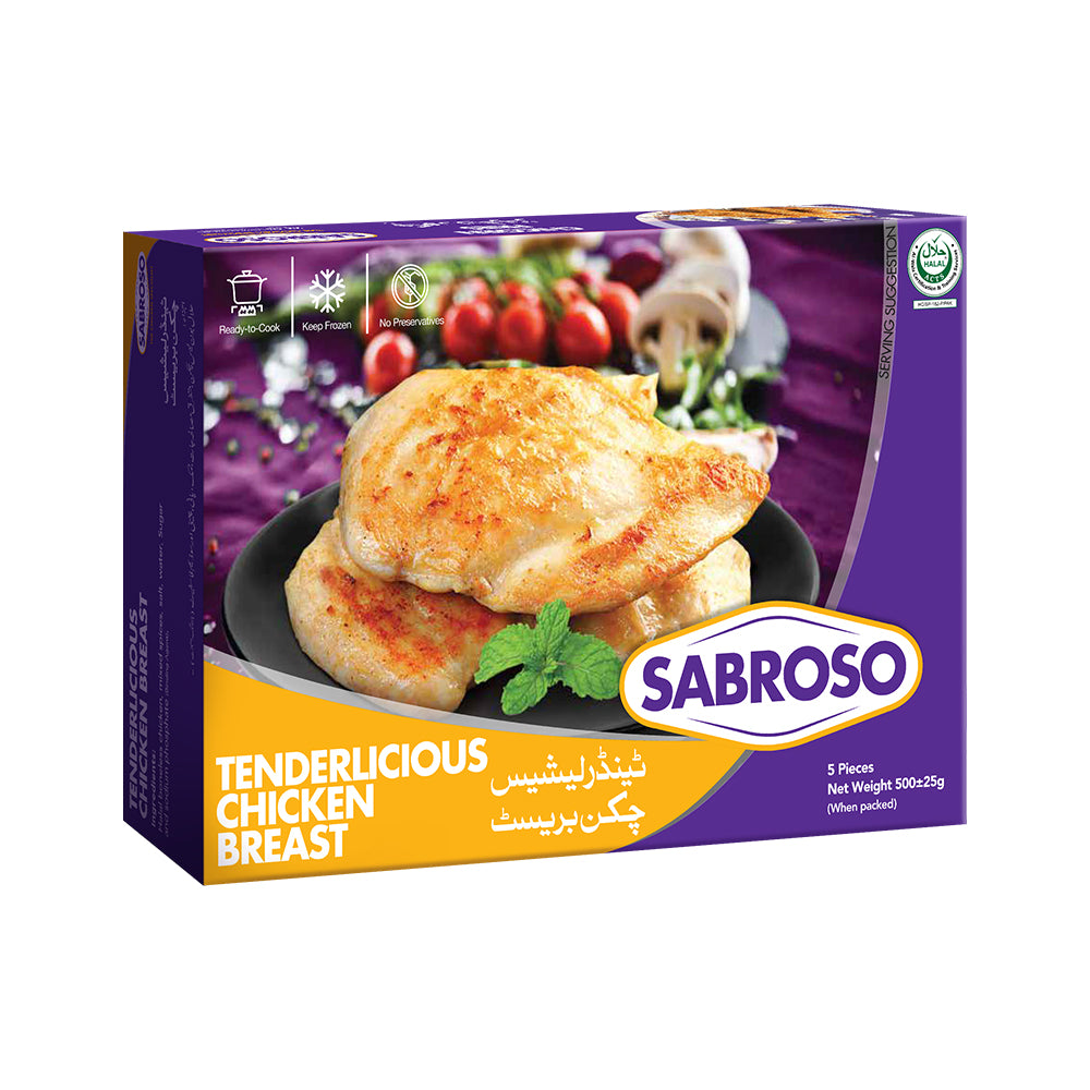 SABROSO TENDERLICIOUS CHICKEN BREAST 500GM