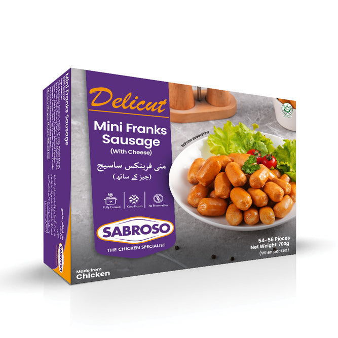 SABROSO MINI FRANKS SAUSAGE WITH CHEESE 700 GM