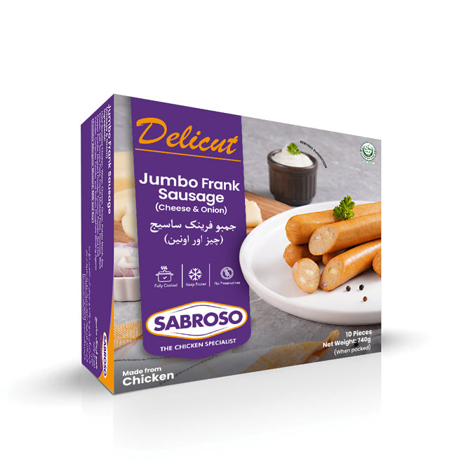 SABROSO JUMBO FRANK SAUSAGE (CHEESE & ONION 740 GM