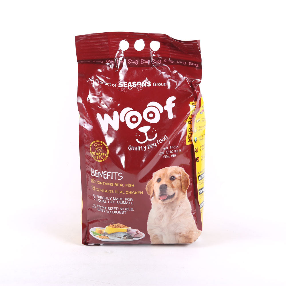 SEASONS WOOF DOG FOOD ADULT CHICKEN AND FISH MEAT 3 KG
