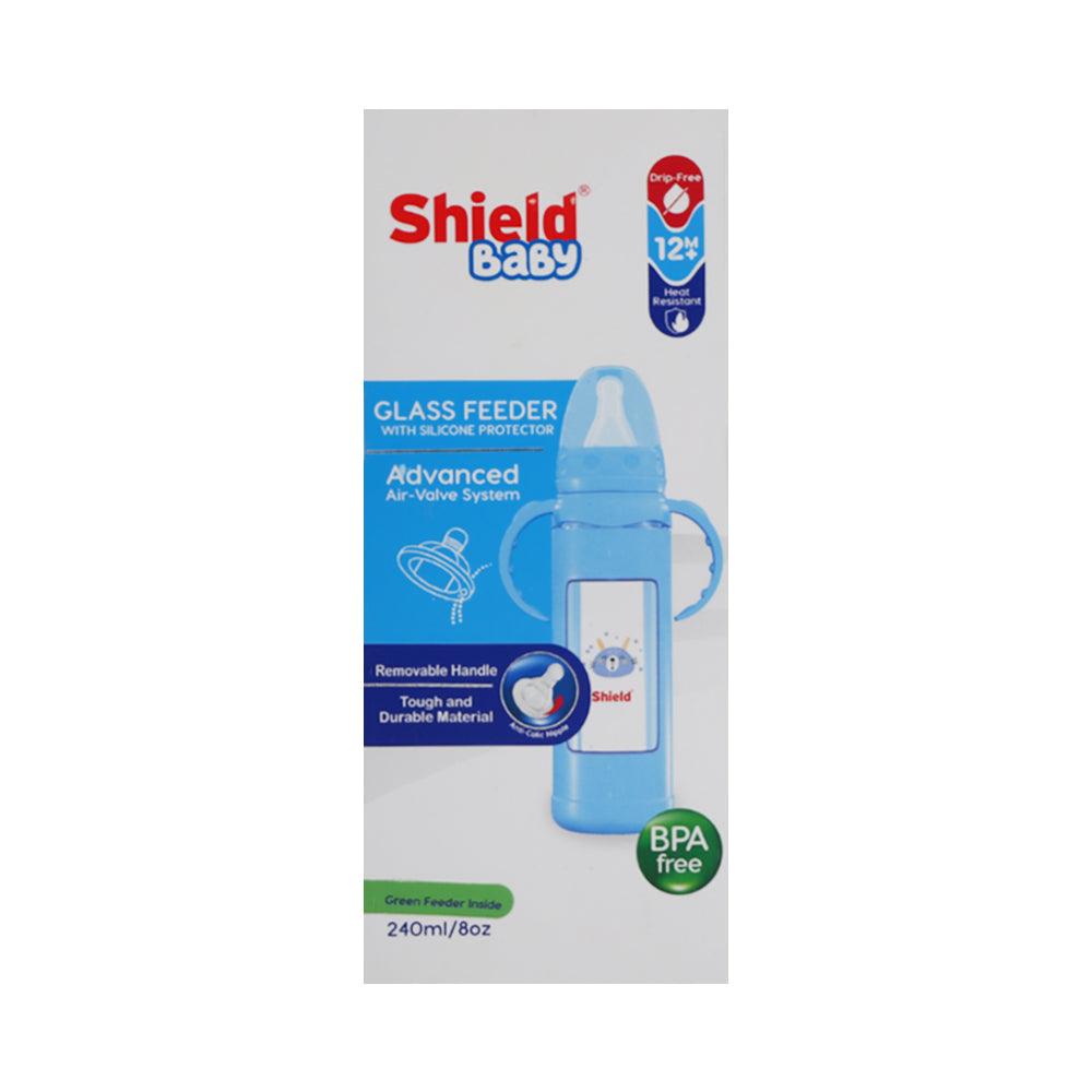 SHIELD GLASS FEEDING BOTTLE 240 ML