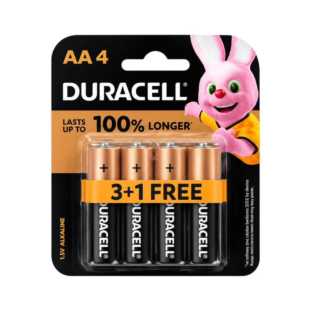 DURACELL AA4 ALKALINE 1.5 V (3+1 FREE) PROMO PACK