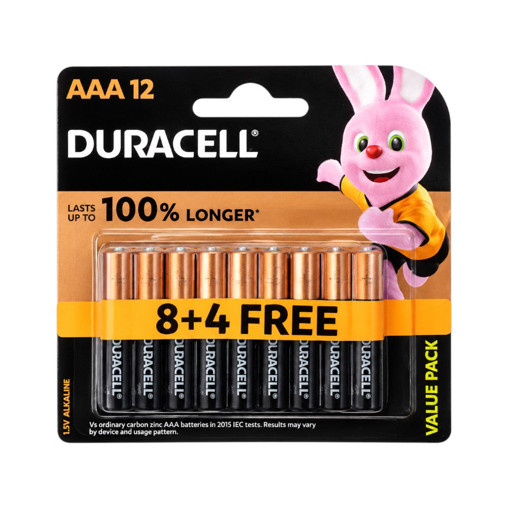DURACELL AAA12 ALKALINE 1.5 V (8+4 FREE) PROMO PACK