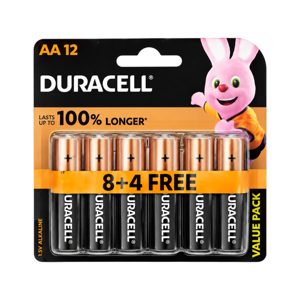 DURACELL AA12 ALKALINE 1.5 V (8+4 FREE) PROMO PACK