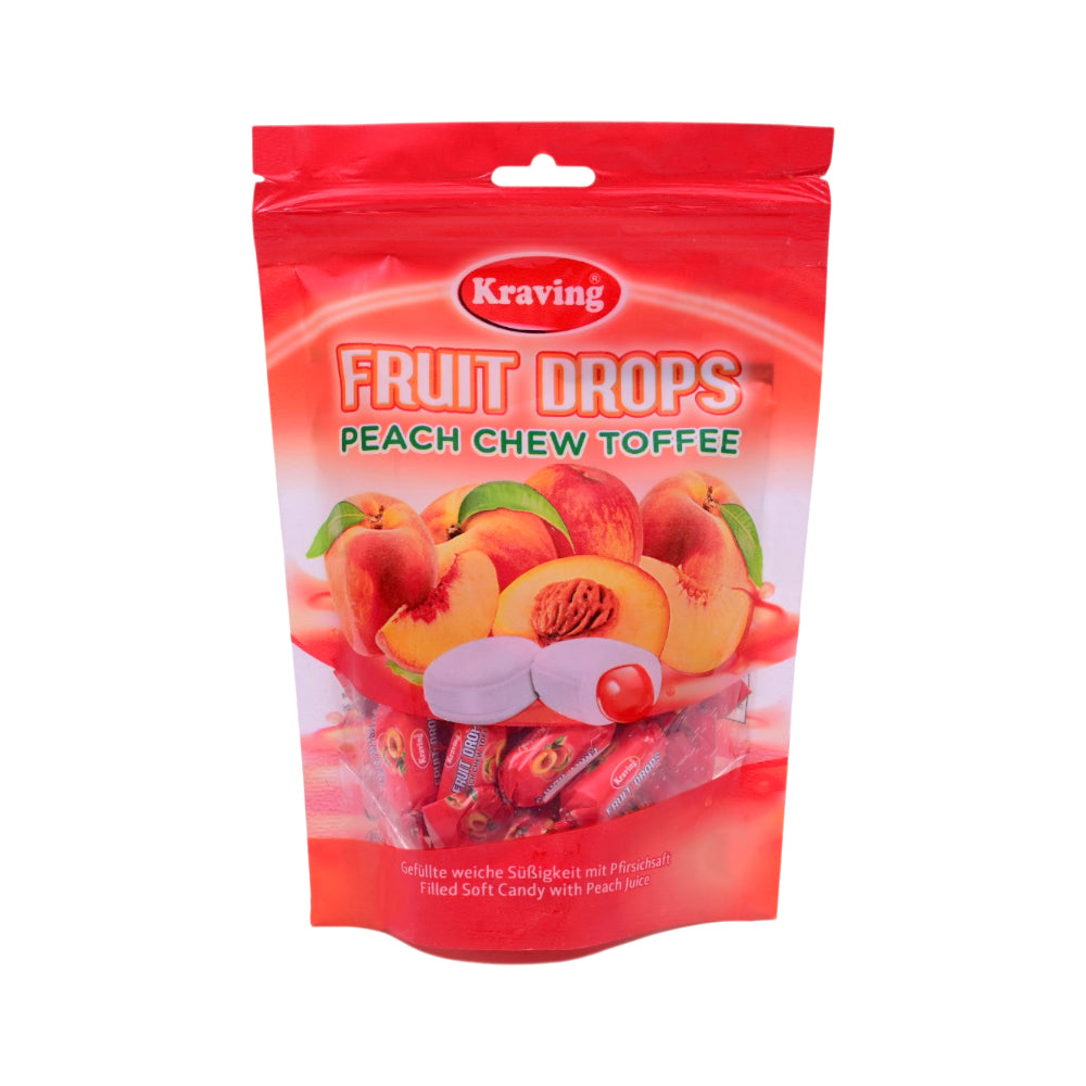 KRAVING FRUIT DROP PEACH CHEW TOFFEE 100GM