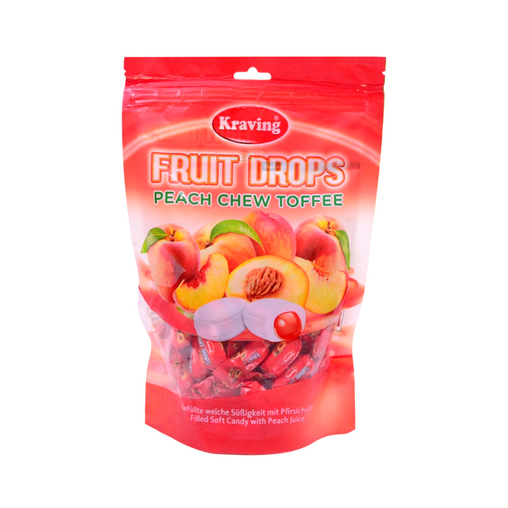 KRAVING FRUIT DROP PEACH CHEW TOFFEE 250GM