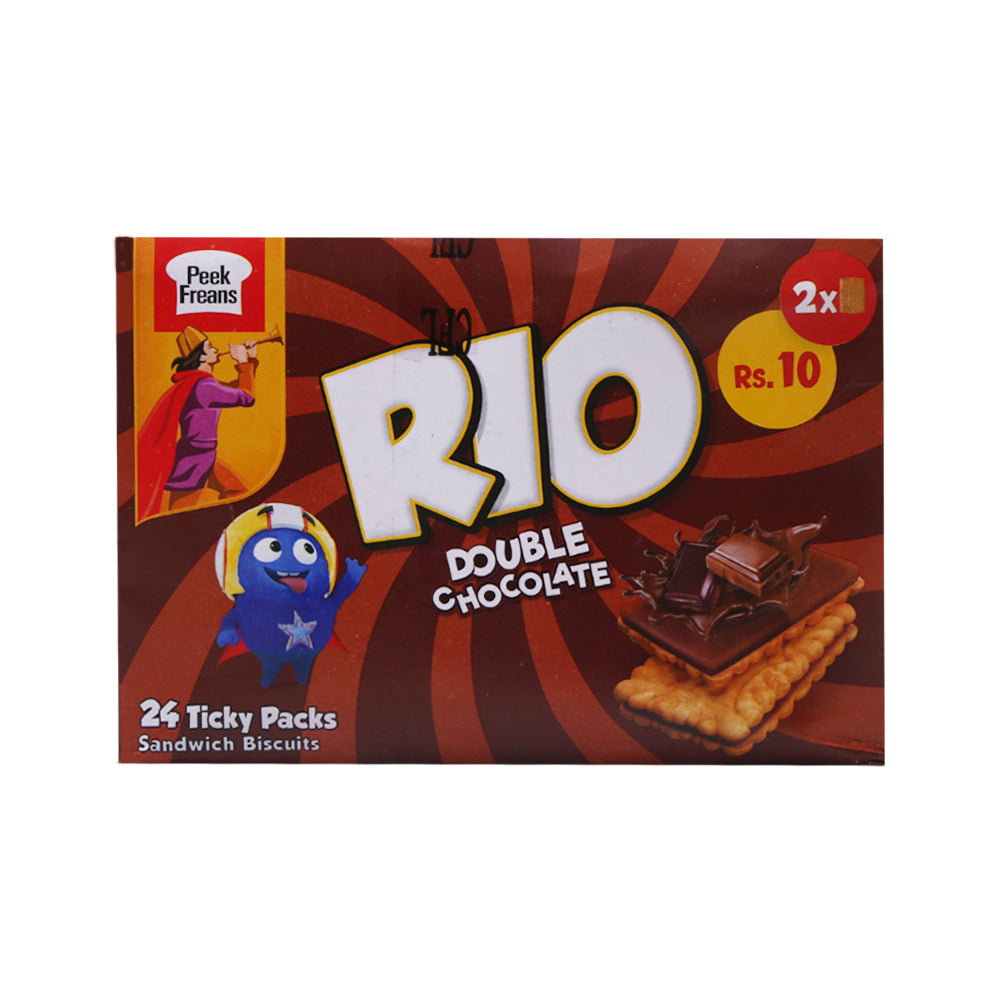 PEEK FRENAS RIO DOUBLE CHOCOLATE TICKY PACK 14 GM BOX 24PC