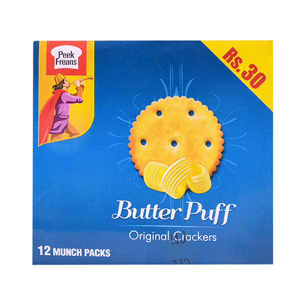 PEEK FRENAS BUTTER PUFF MUNCH PACK 34.9 GM PACK OF 12 PC BOX