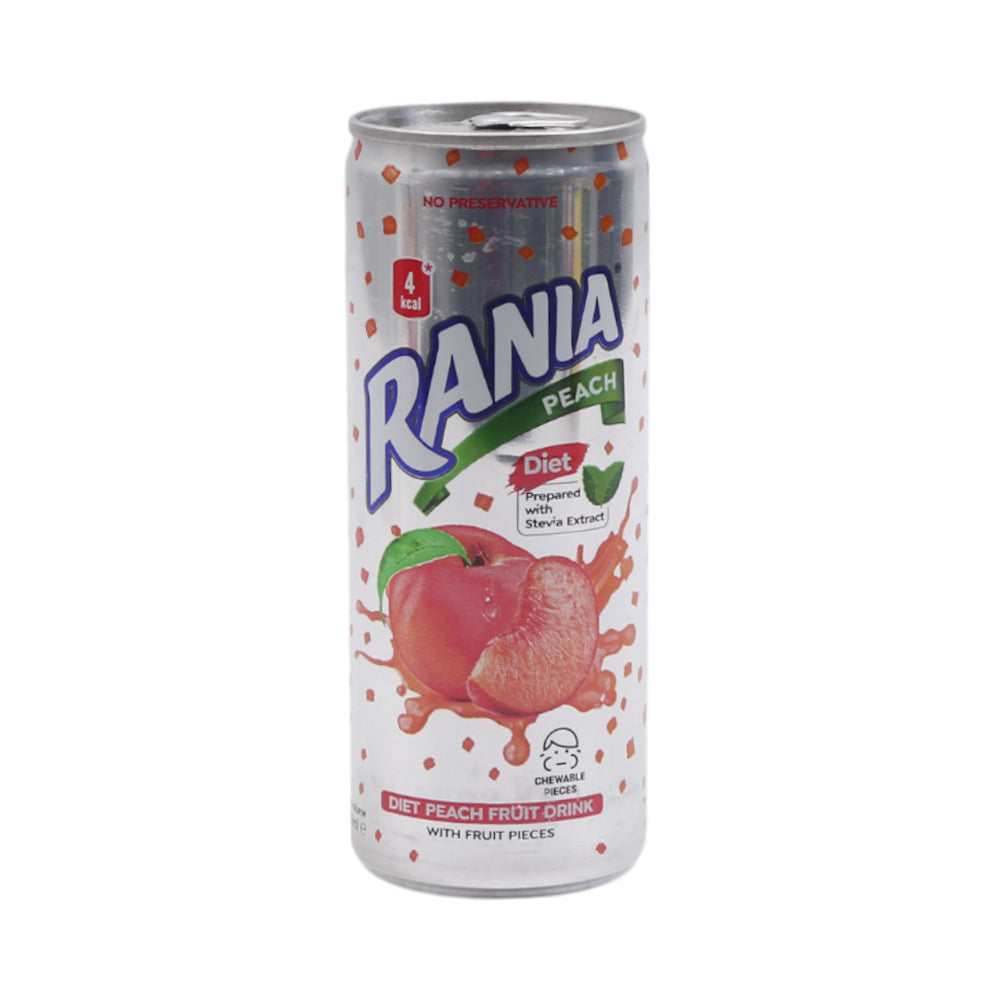 RANIA DRINK DIET PEACH FRUIT TIN 250 ML