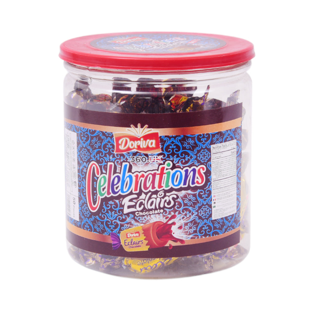 DORIVA CELEBRATIONS ECLAIRS CHOCOLATE JAR 325GM