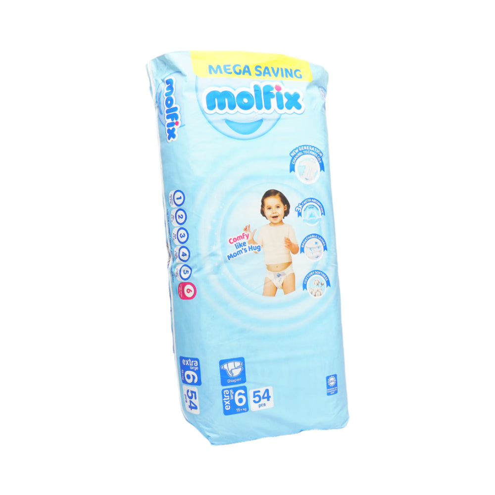 MOLFIX DIAPERS EXTRA LARGE 15 + KG 54 PCS – Al-Fatah
