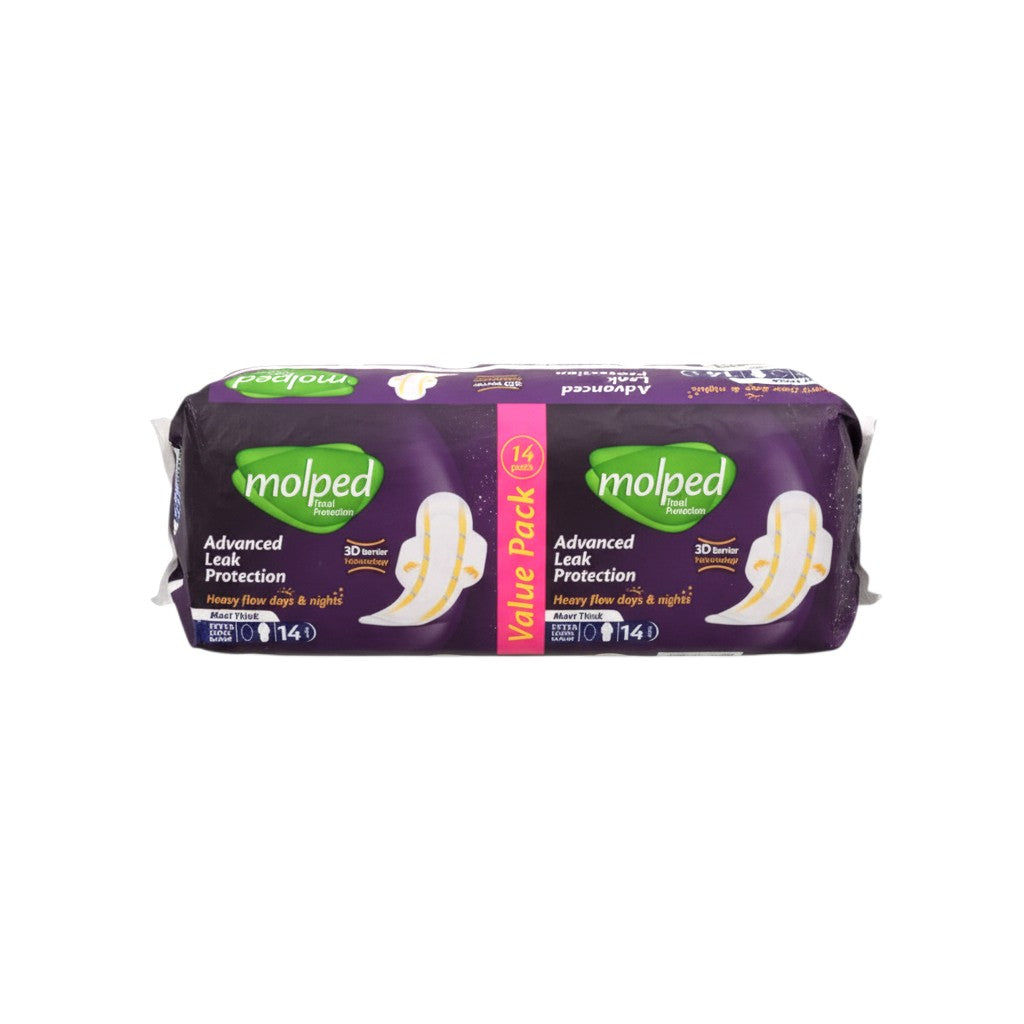 MOLPED ADVANCED LEAK PROTECTION MAXI THICK EXTRA LONG 14 PCS