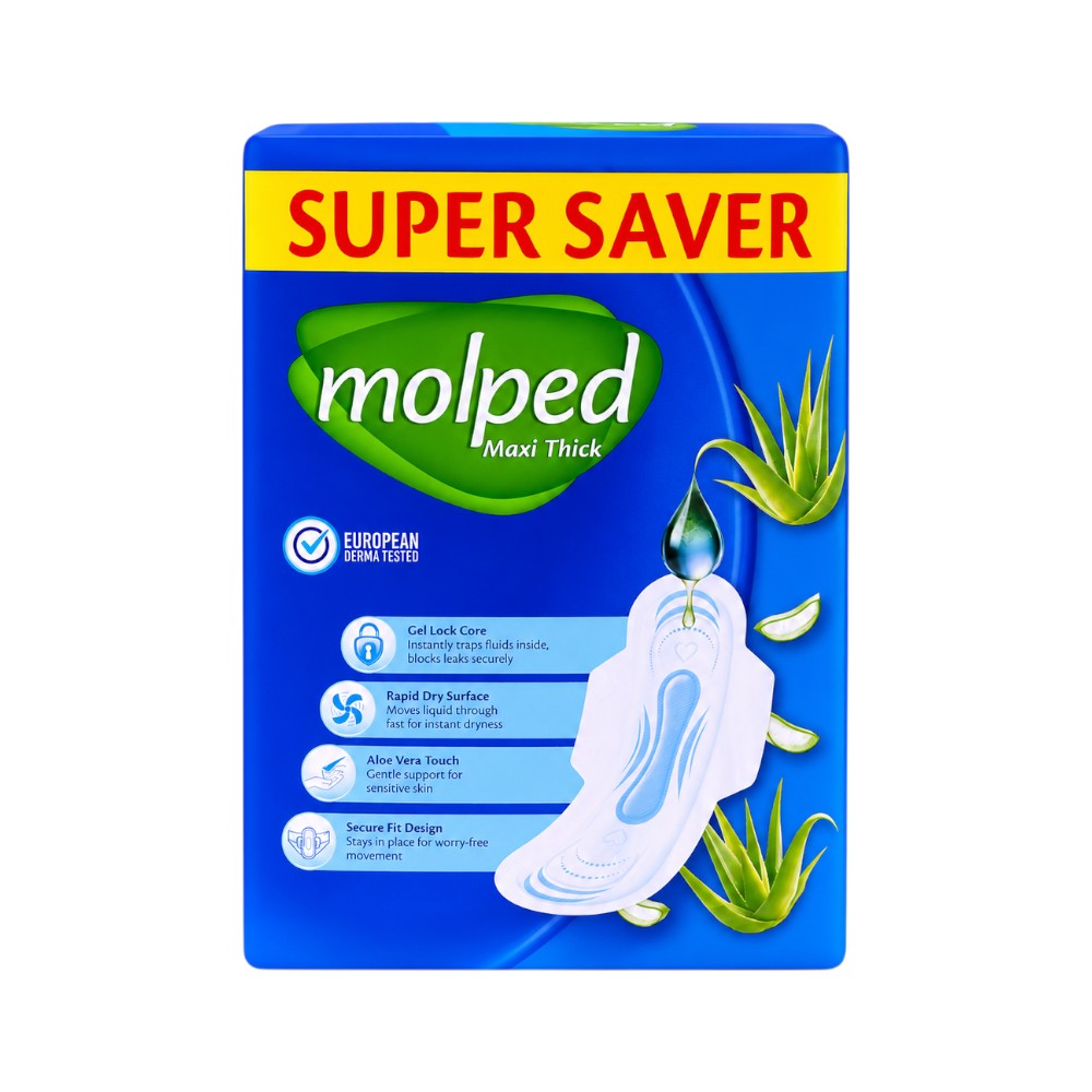 MOLPED ALOE VERA MAXI THICK LONG 30 PCS