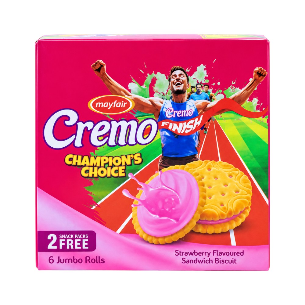 MAYFAIR CREMO STRAWBERRY JUMBO ROLL 12 PCS BOX