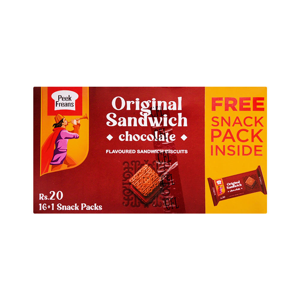 PEEK FREANS CHOCOLATE SANDWICH SNACK PACK 32 GM BOX 16PC