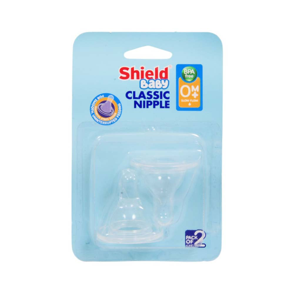 SHIELD CLASSIC NIPPLE 0M + SLOW FLOW 2 PC