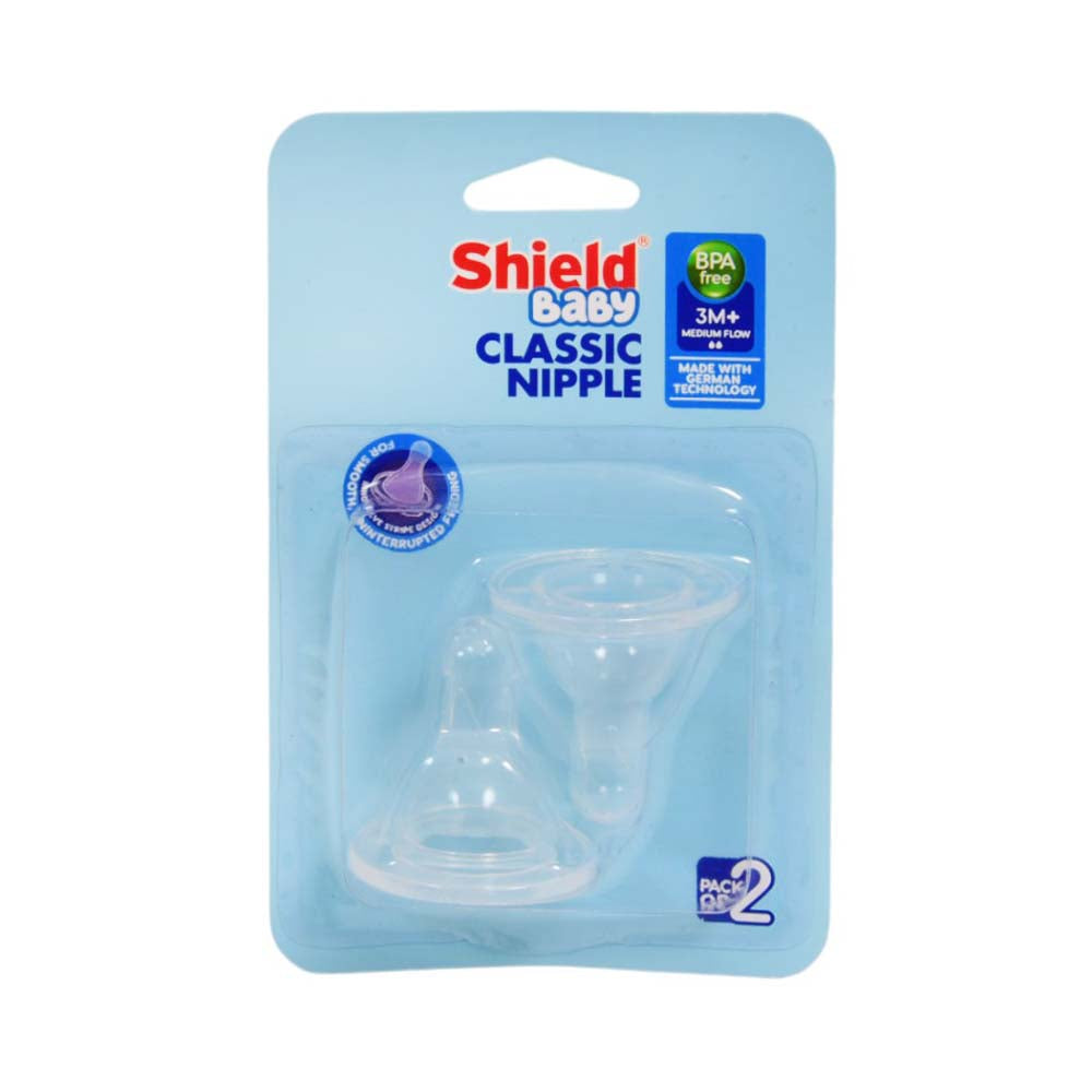 SHIELD CLASSIC NIPPLE 3M + MEDIUM FLOW 2 PC