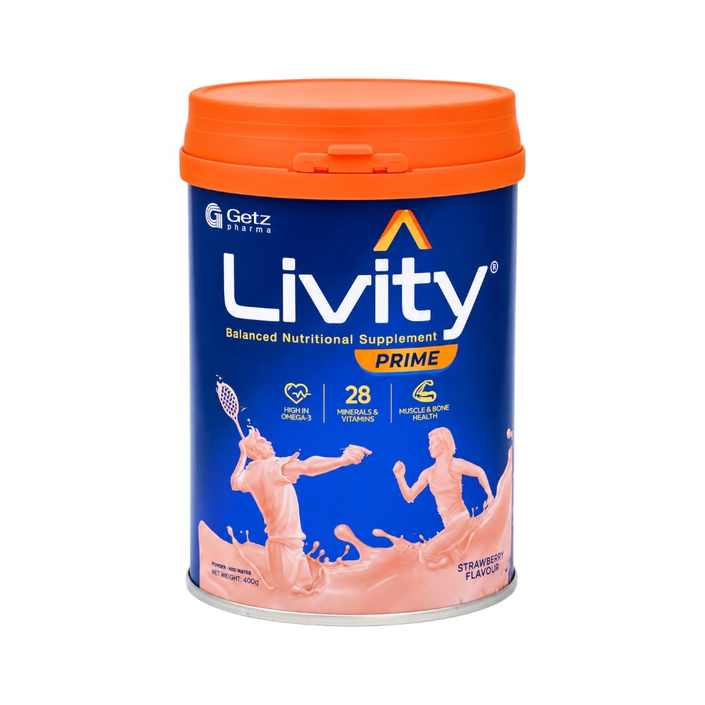 LIVITY MILK POWDER STRAWBERRY 400 GM