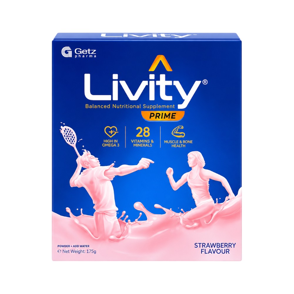 LIVITY MILK POWDER STRAWBERRY 175 GM