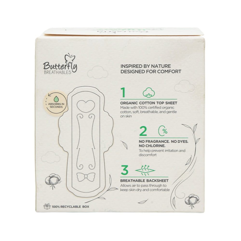 BUTTERFLY BREATHABLES ORGANIC COTTON LONG 10 PCS
