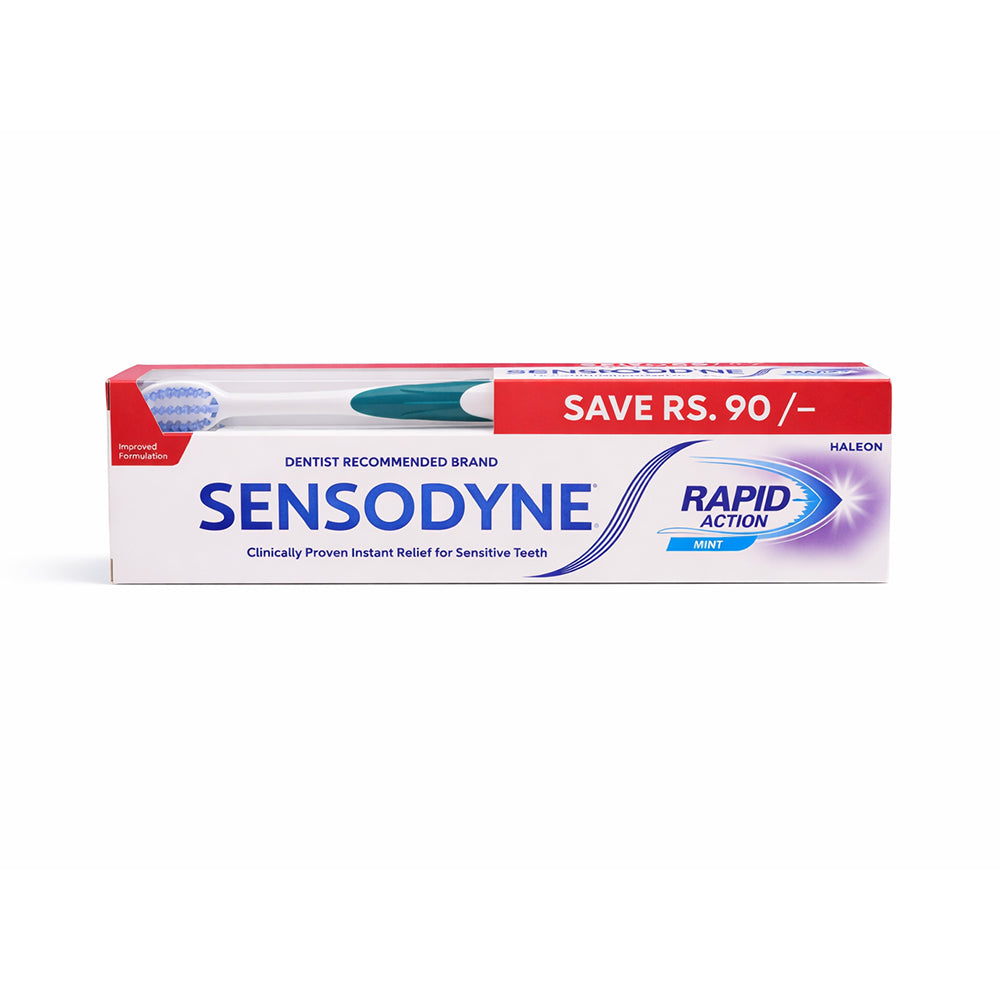 SENSODYNE RAPID ACTION MINT 100GM+ BRUSH PROMO PACK