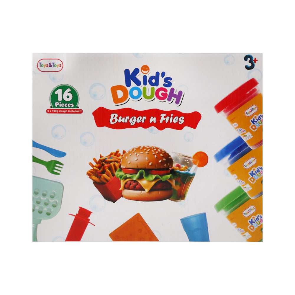 TKD-02 KIDS PLAYDOUGH BURGER N FRIES 16PC A.I